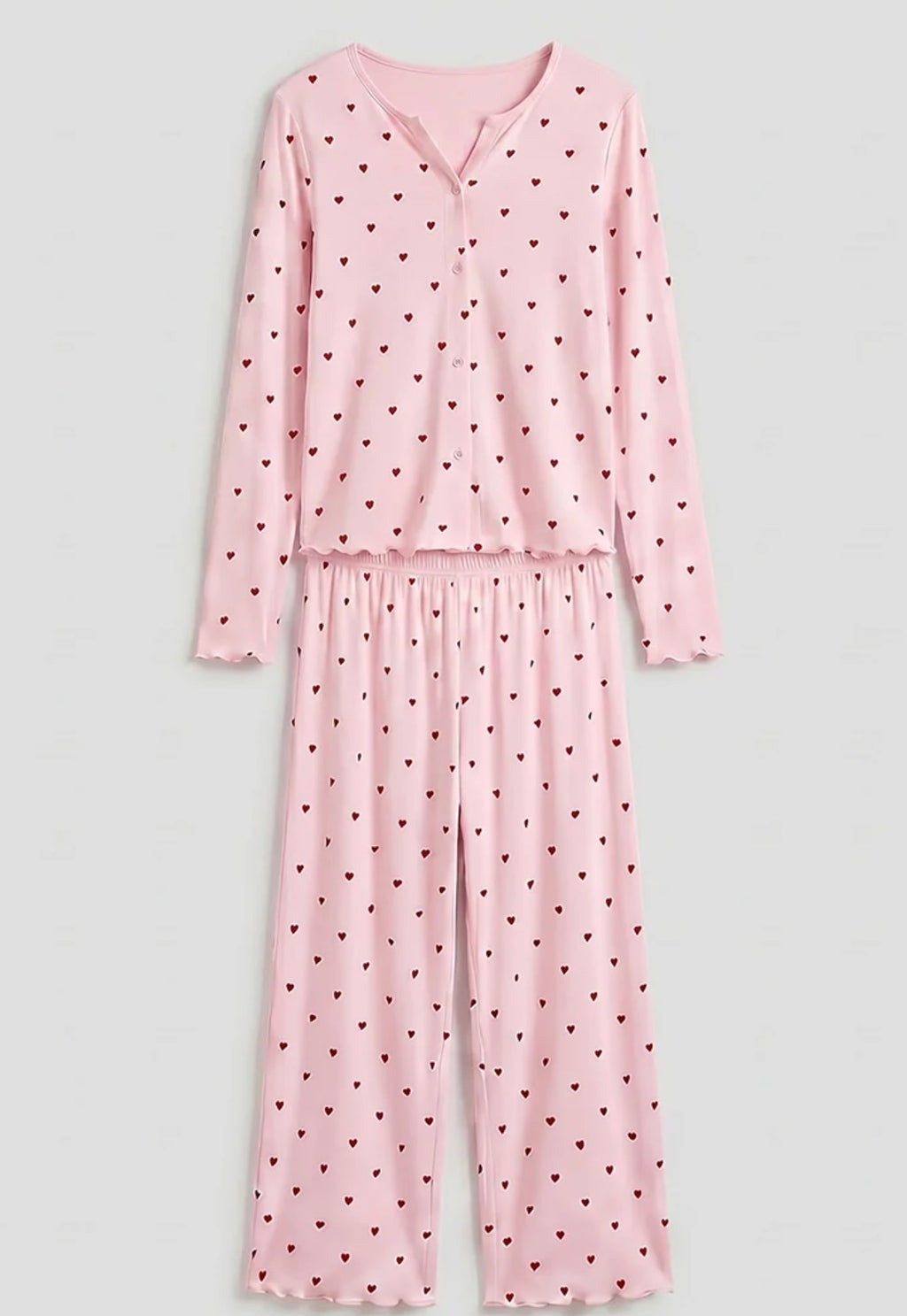 Ivory Dream Set (Heart Printed) - Nude Pink