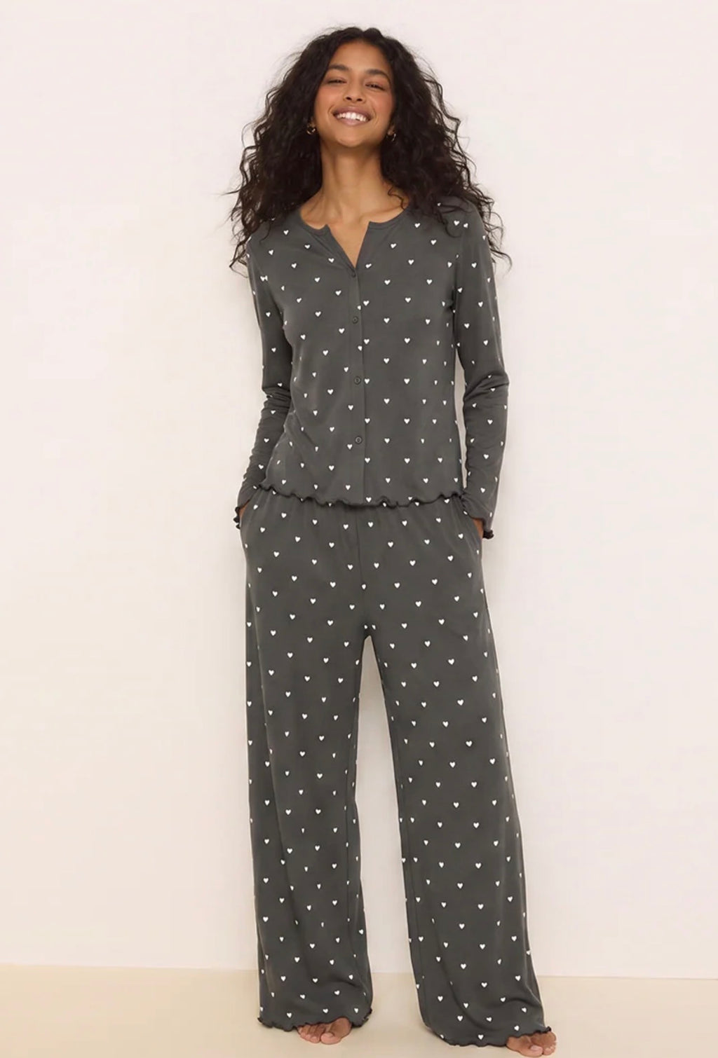 Ivory Dream Set (Heart Printed) - Silent Grey