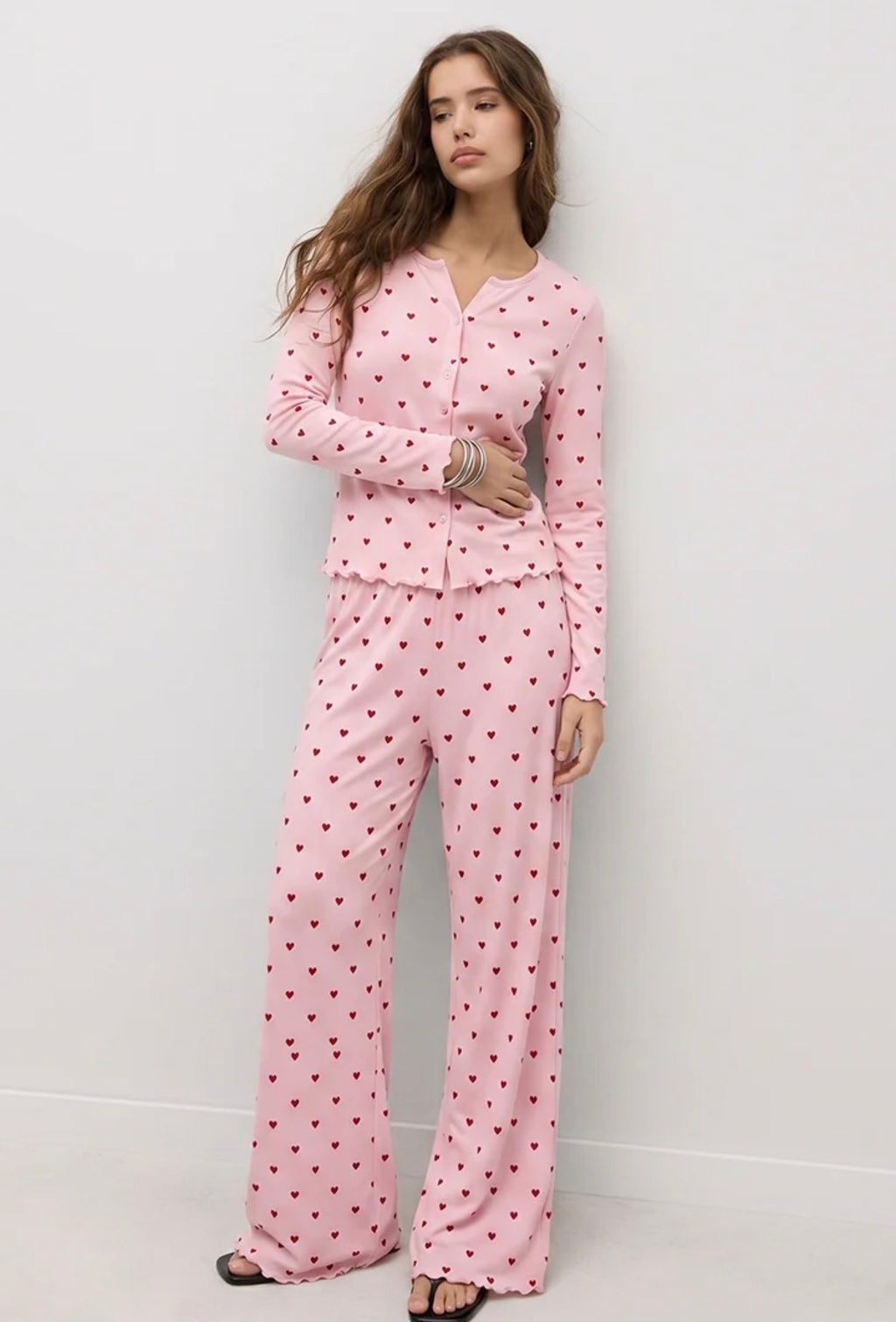 Ivory Dream Set (Heart Printed) - Nude Pink