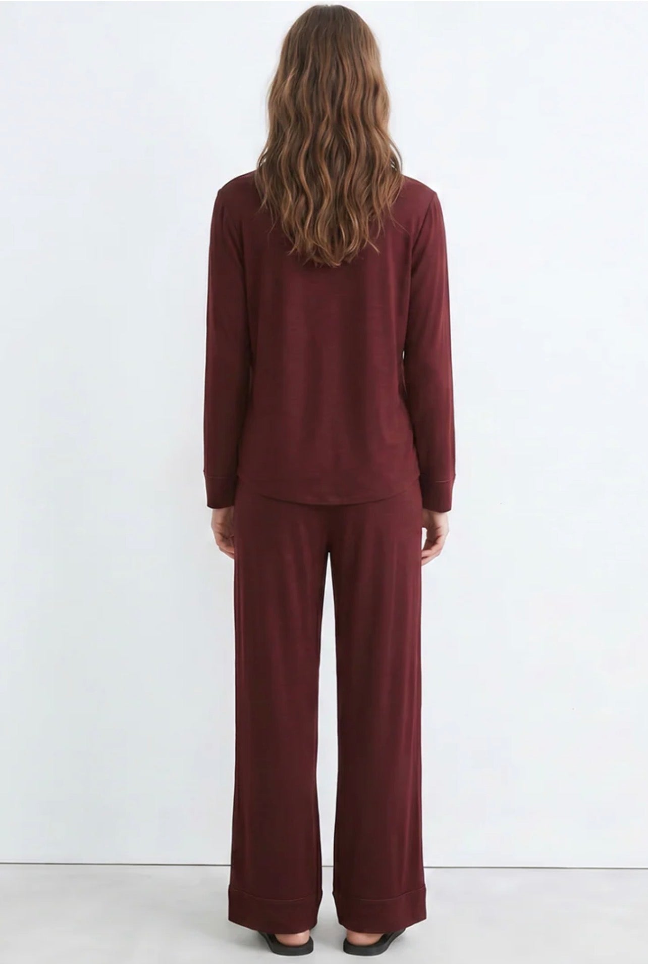 Cloud Pajama Set - Maroon