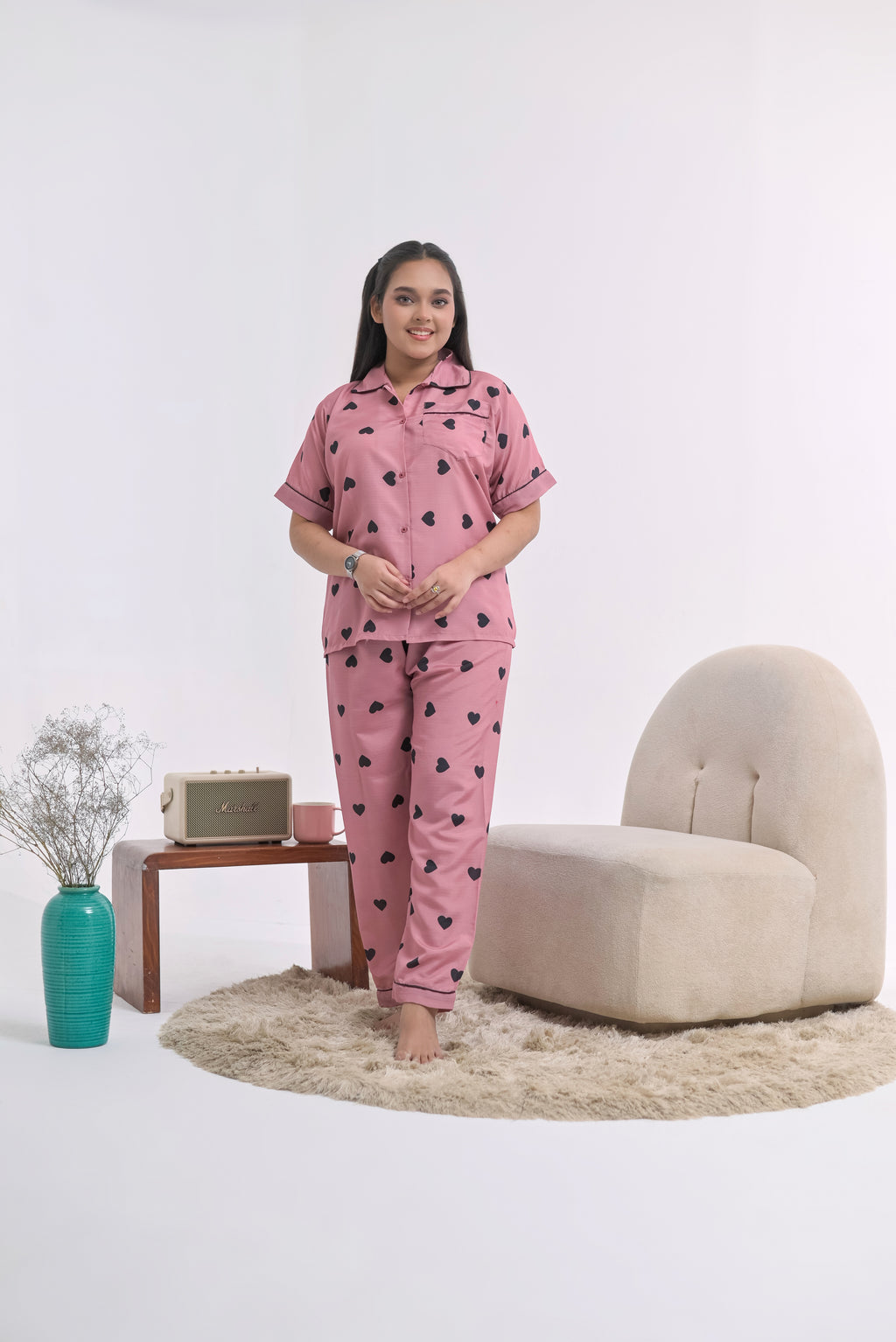 Somnia - Swiss Lawn PJ set - Black Heart