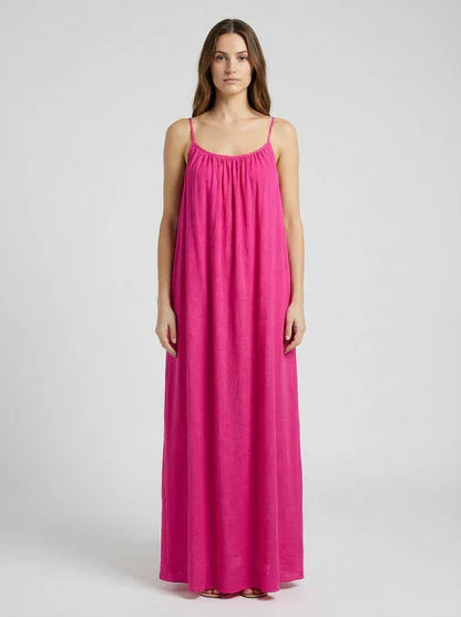 STUNNING BACKLESS MAXI DRESS - PINK