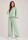 Women's Premium Barbary Fabric Sleepwear Set – Loose Trouser & Short Tee SBSPJ-05