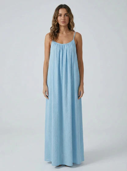 STUNNING BACKLESS MAXI DRESS - SKYBLUE