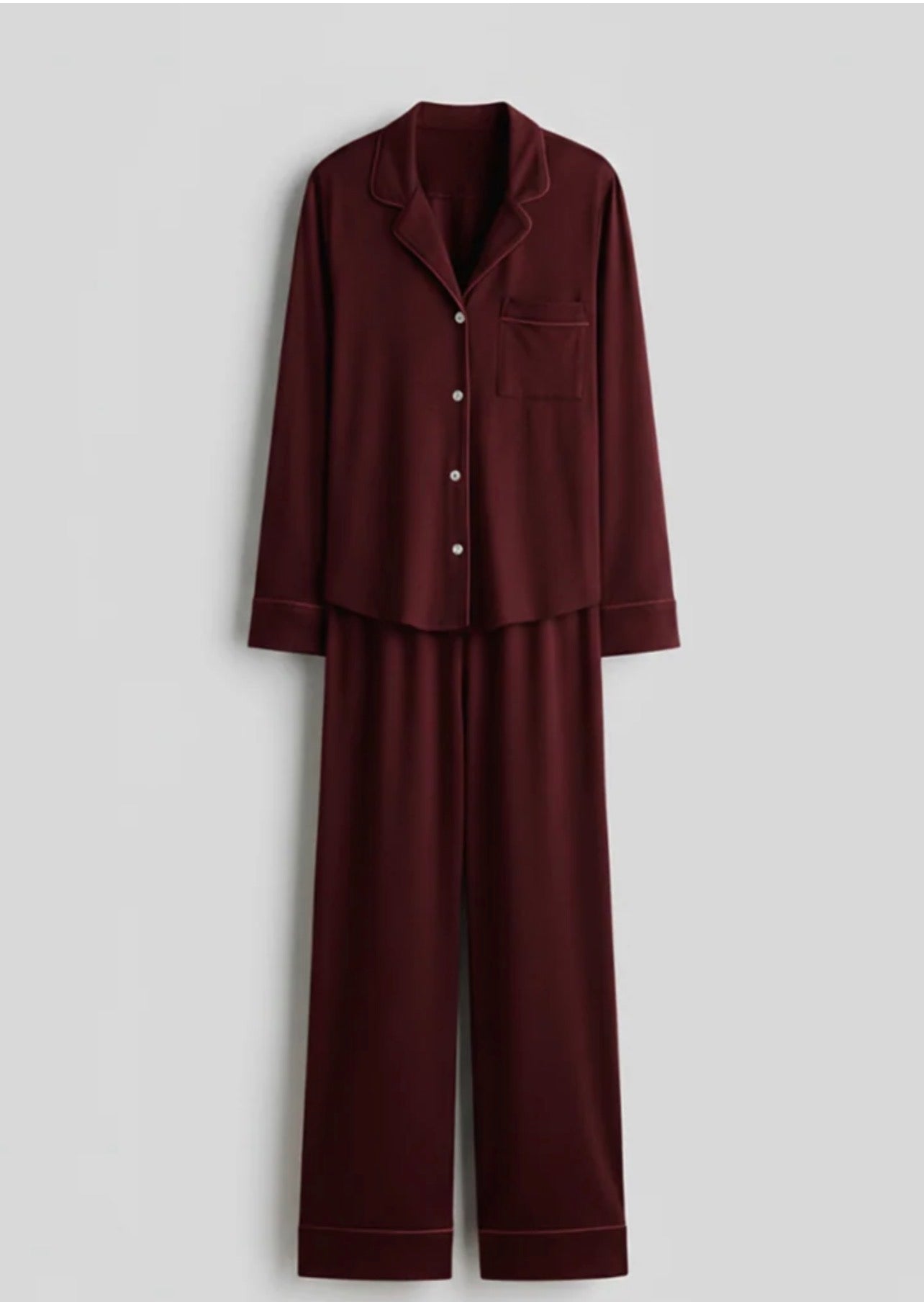 Cloud Pajama Set - Maroon