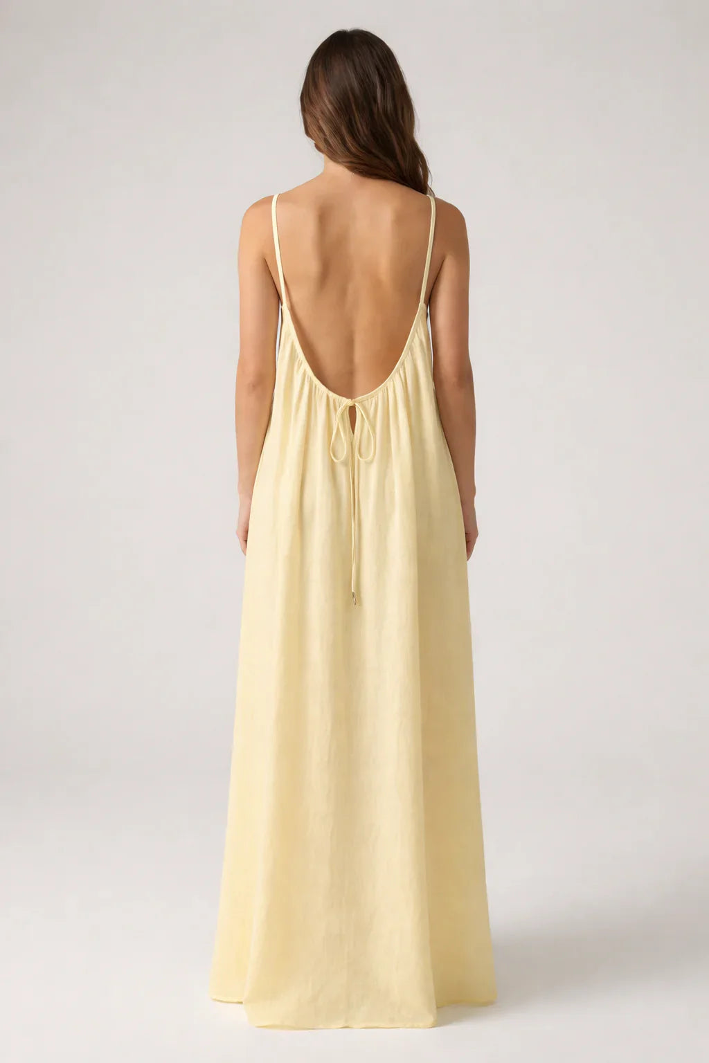 STUNNING BACKLESS MAXI DRESS - BUTTER