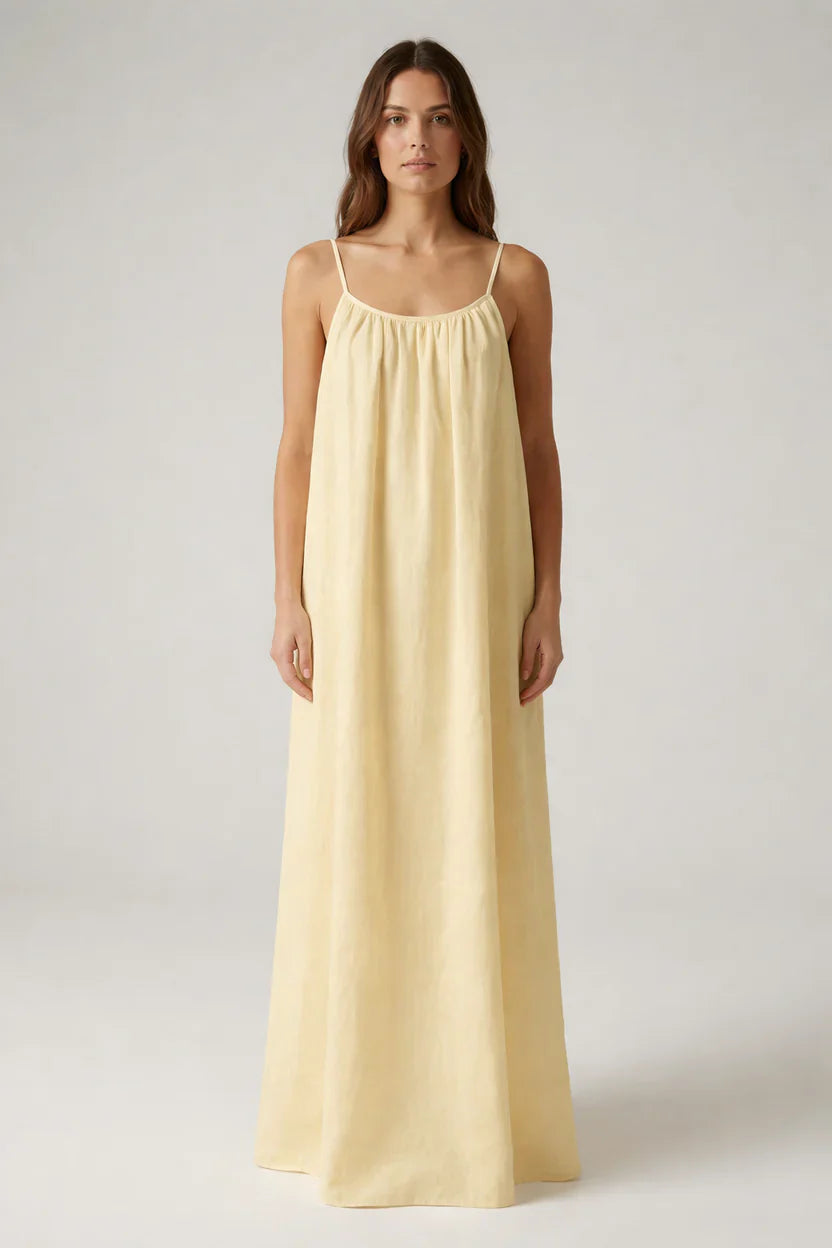 STUNNING BACKLESS MAXI DRESS - BUTTER