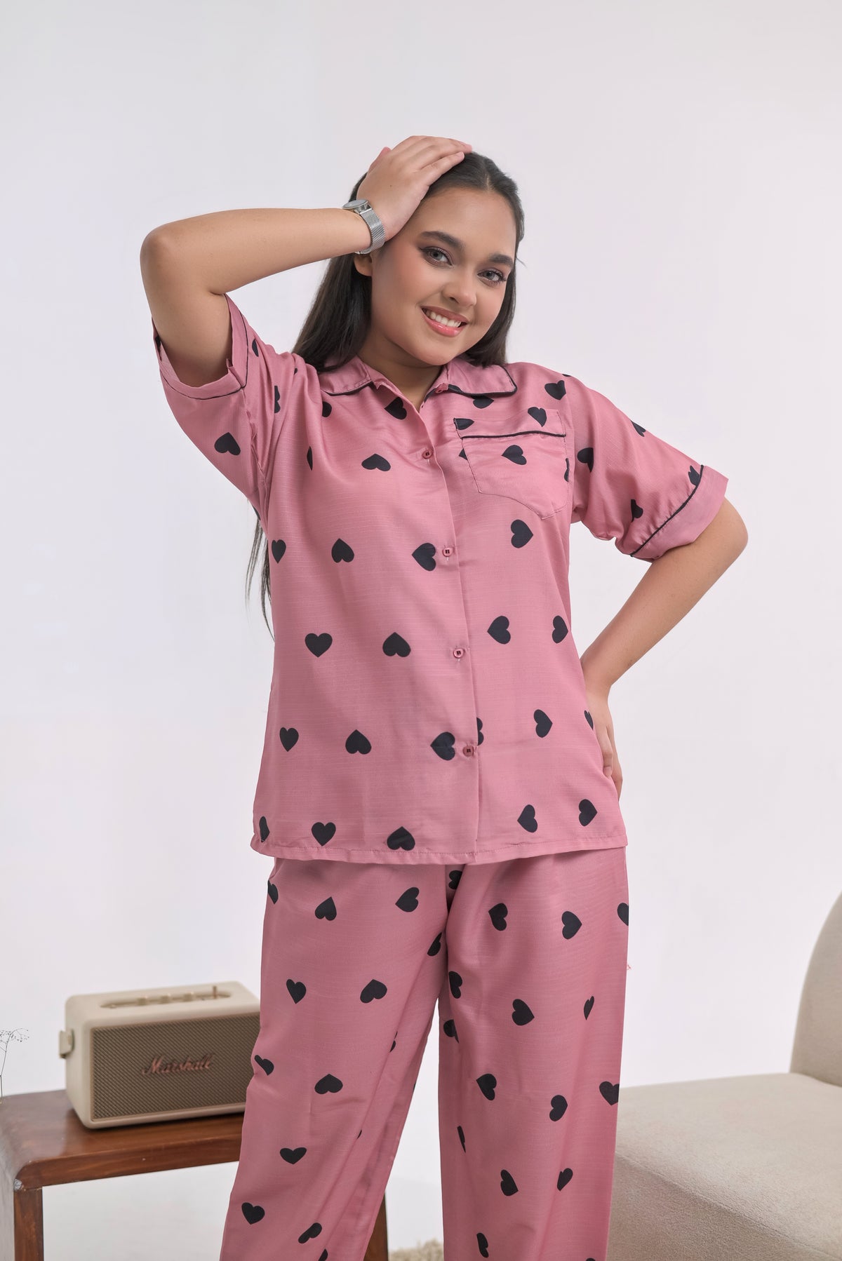 Somnia - Swiss Lawn PJ set - Black Heart