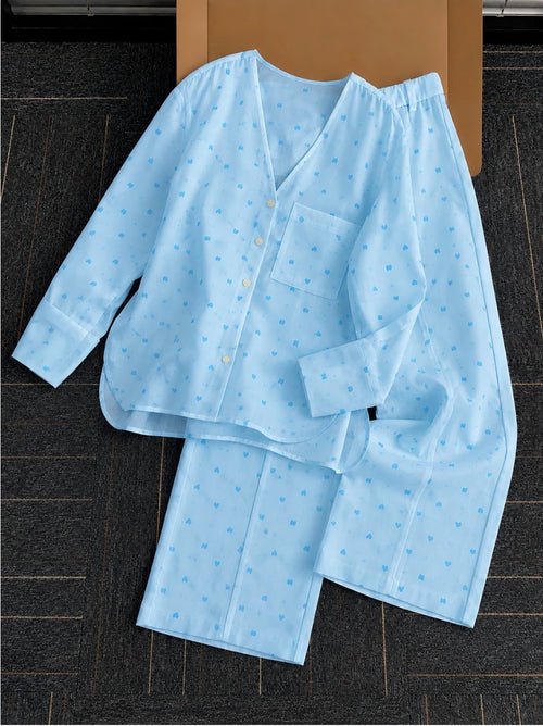 BARBARY V-NECK CO-ORD SET'S SBSVPJ-01