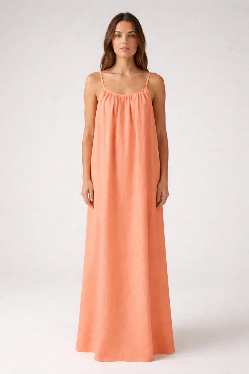 STUNNING BACKLESS MAXI DRESS - DUSTYROSE