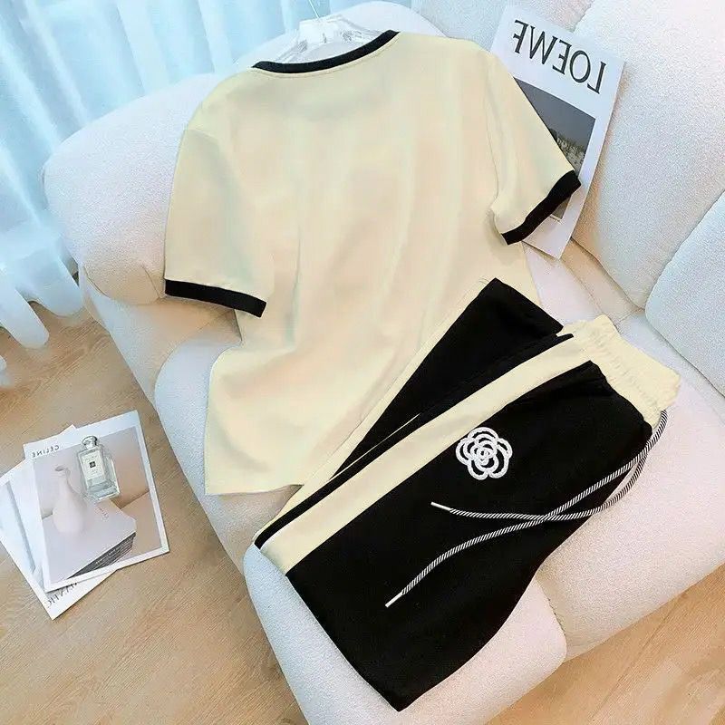 SOFT COTTON TRACKSUIT - WHITE FLOWER