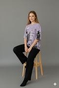 PLANET PRINTED PJ SUIT - LILAC