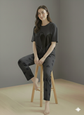 Somnia-DOUBLE HEARTS PRINTED NIGHT SUIT - GREY