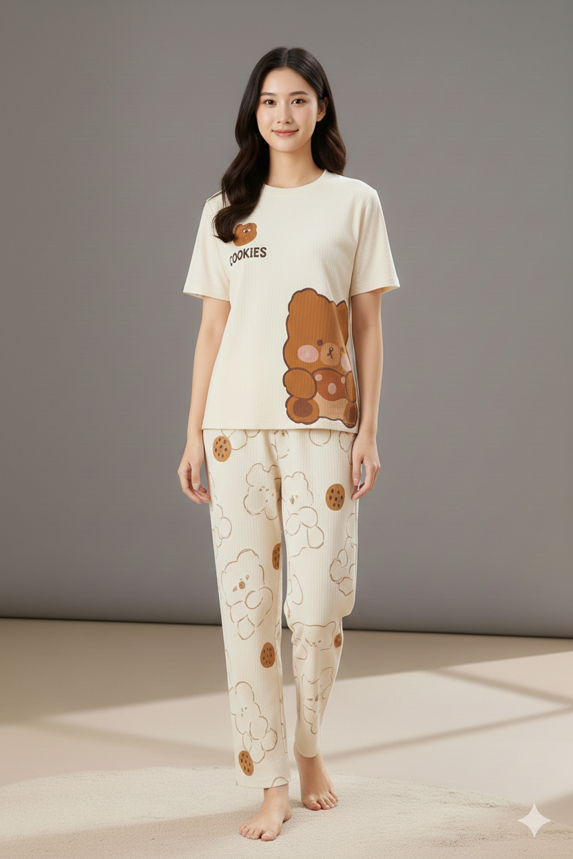 NEW BEAR COOKIES DESIGN NIGHT SUIT- P3