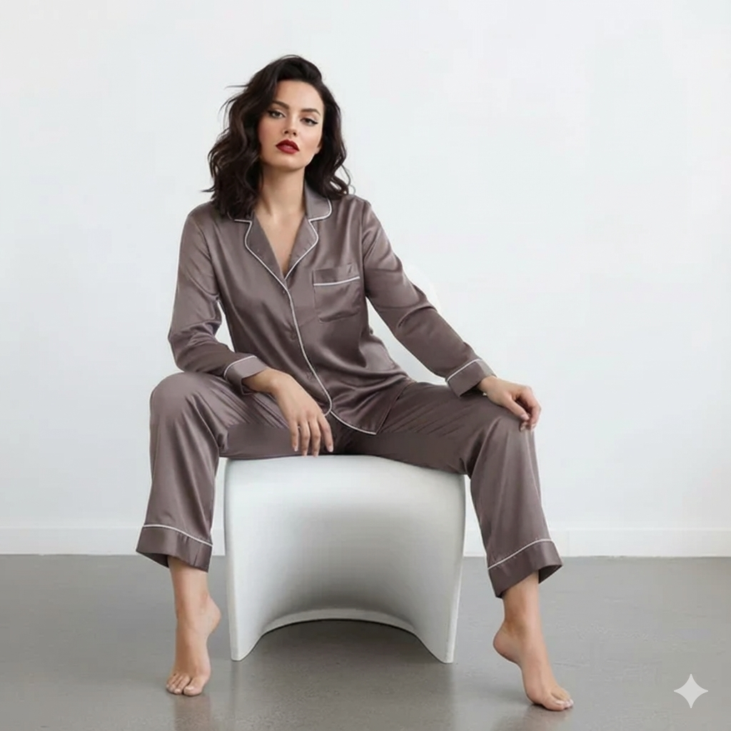 PLAIN SILK - Dusty Brown