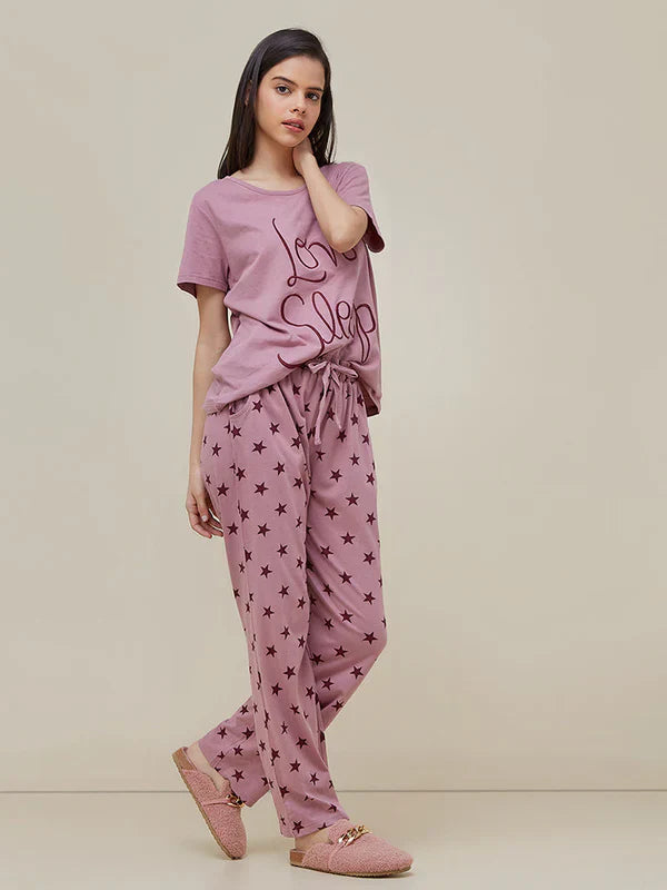 PINK LOVE SLEEP PRINTED NIGHT SUIT (Copy)