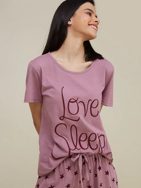PINK LOVE SLEEP PRINTED NIGHT SUIT (Copy)