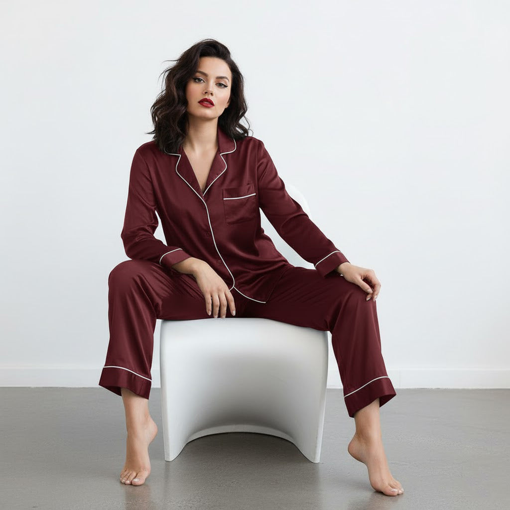 SOMNIA-Timeless Comfort PJ Set - Ruby Nior