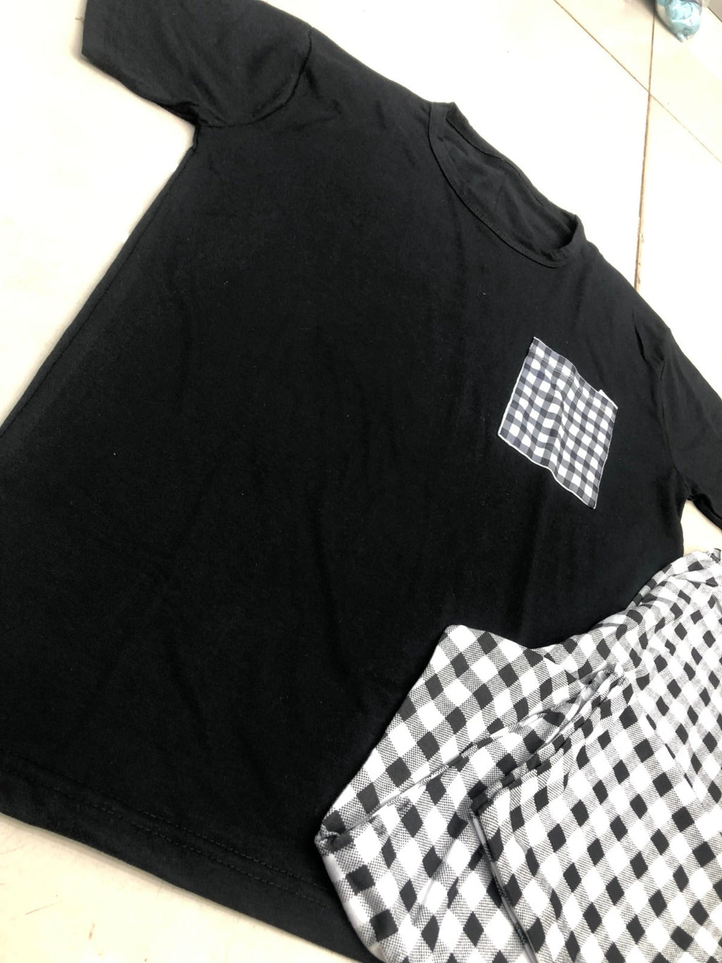 BLACK POCKET NIGHT SUIT- P8