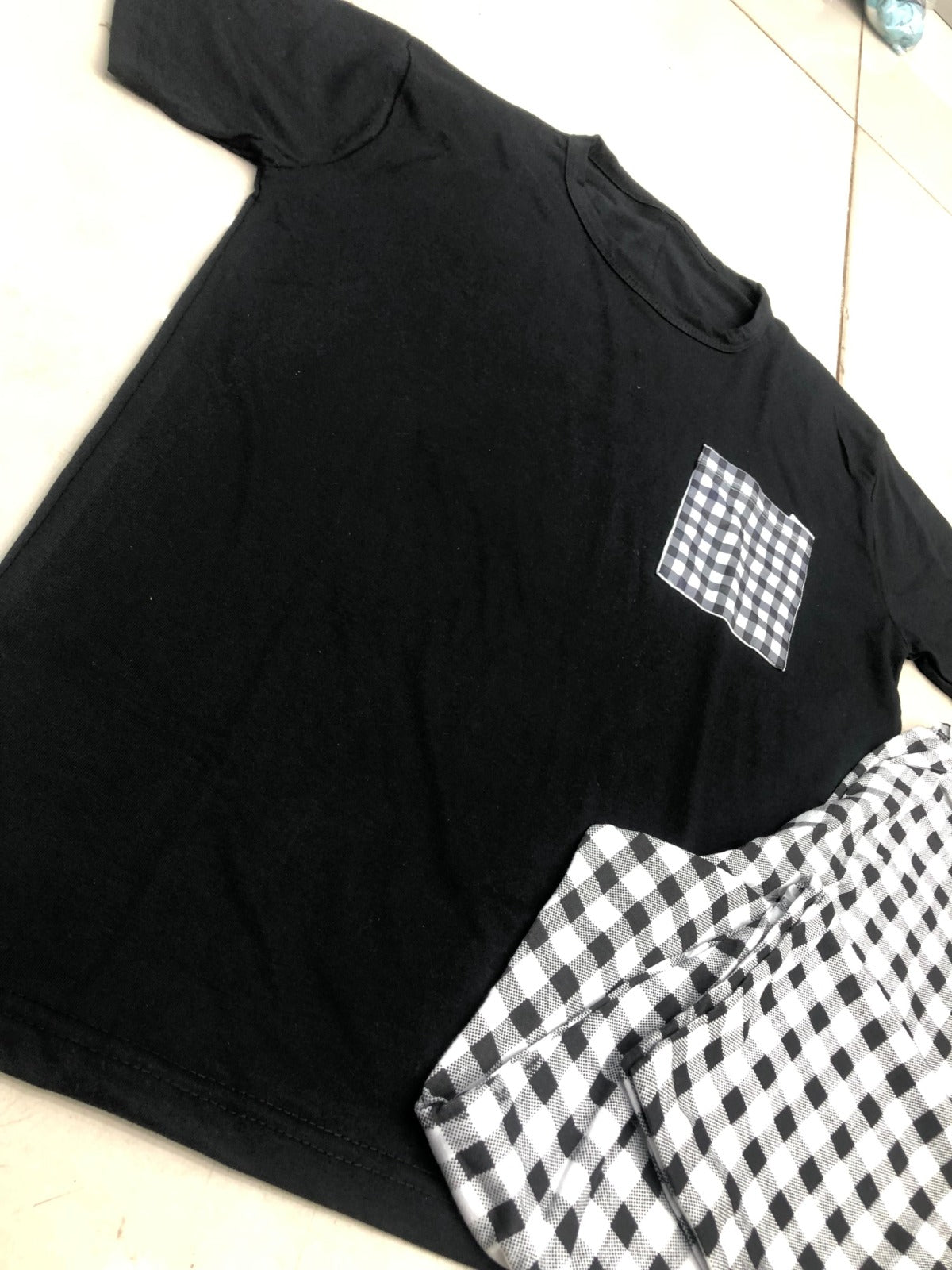 BLACK POCKET NIGHT SUIT- P8