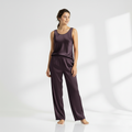 SILK TOP & PAJAMA SET - PURPLE