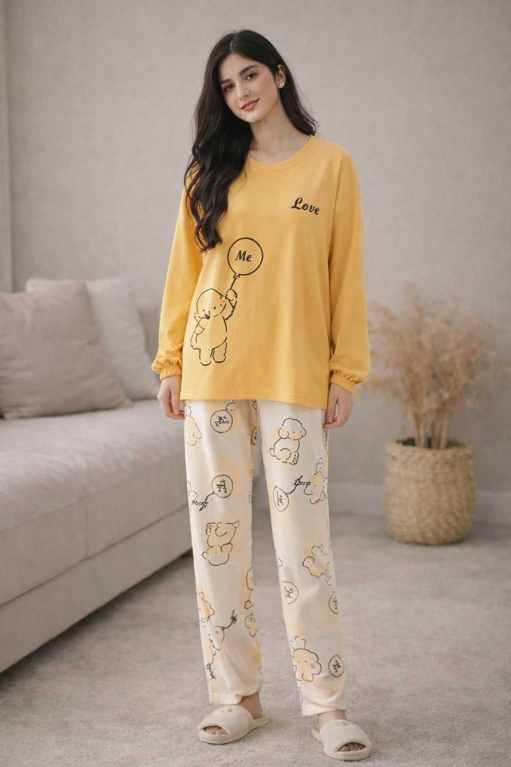 LOVE ME TEDDY PRINTED NIGHT SUIT