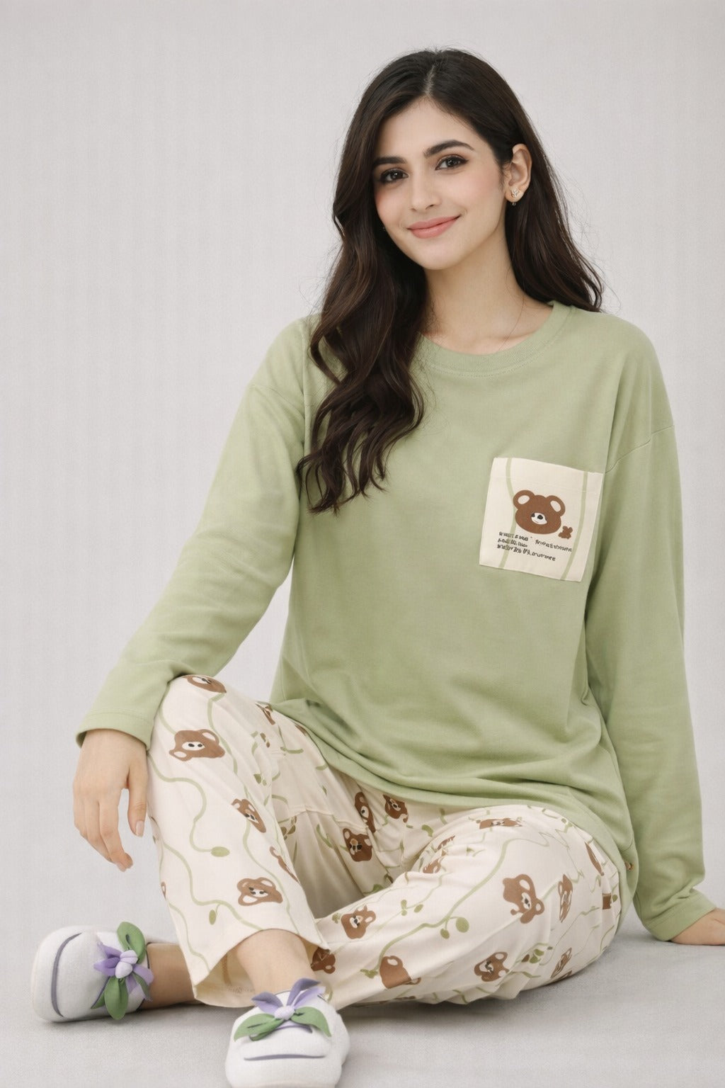 GREEN BEAR NIGHT SUIT