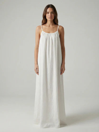 STUNNING BACKLESS MAXI DRESS - WHITE