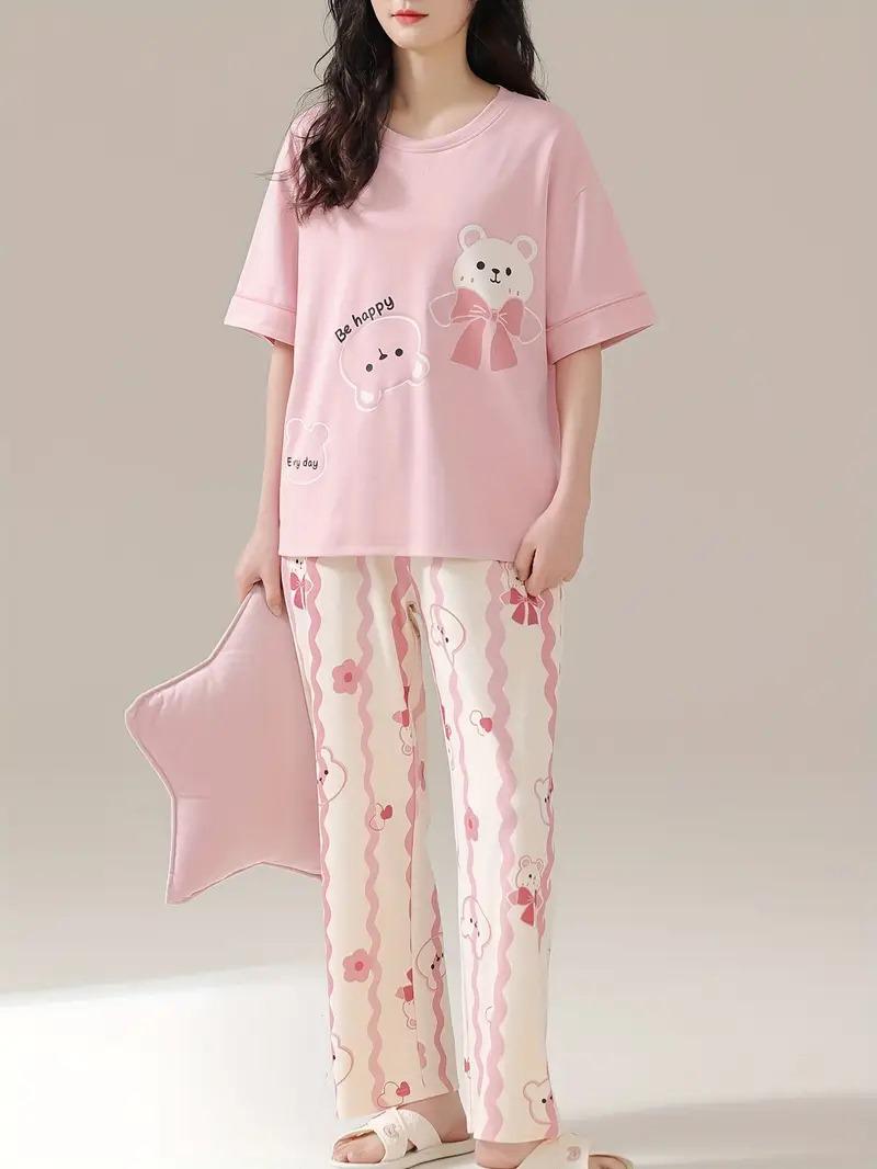 Pink Happy Bear Night Suit- P14