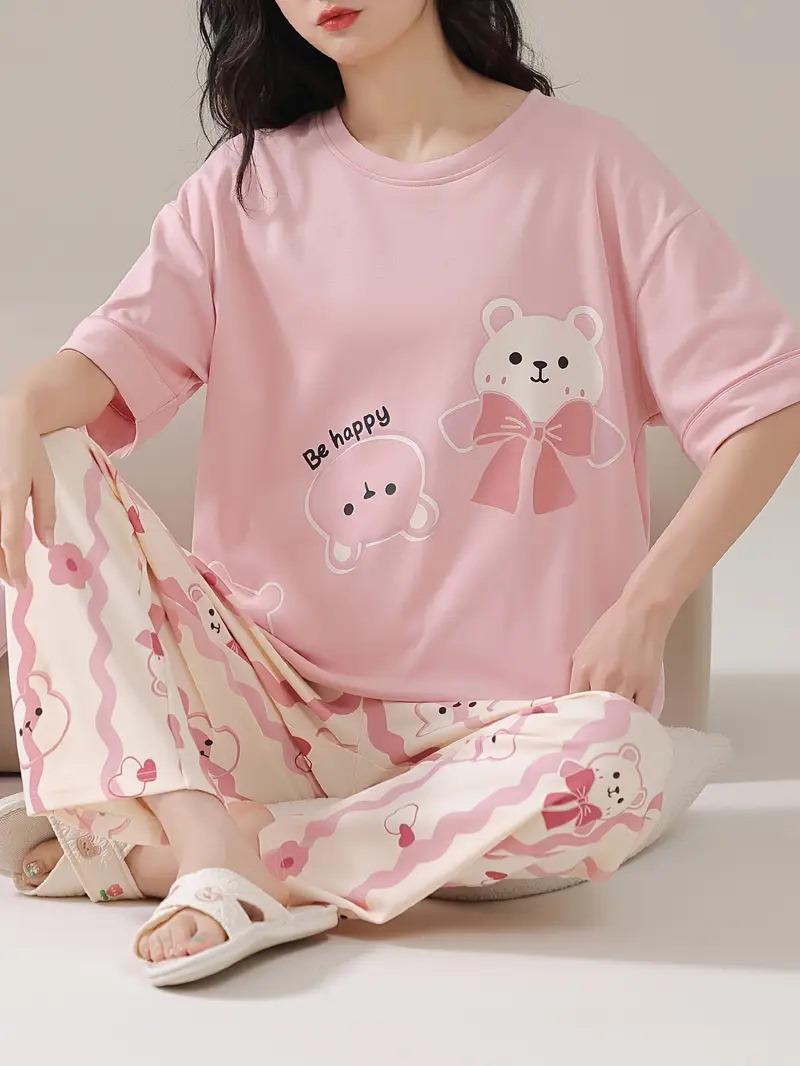 Pink Happy Bear Night Suit- P14